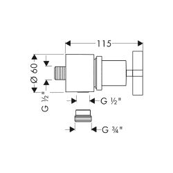Шланговое подсоединение Hansgrohe Citterio 39883000 хром